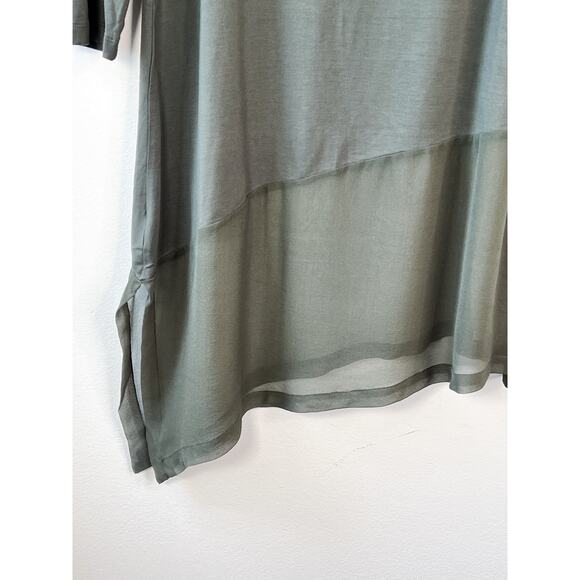 Designer Ruti Petunia Como Top Dress Shirt Olive Green Beetlee US L / 12 NWT - Picture 6 of 13